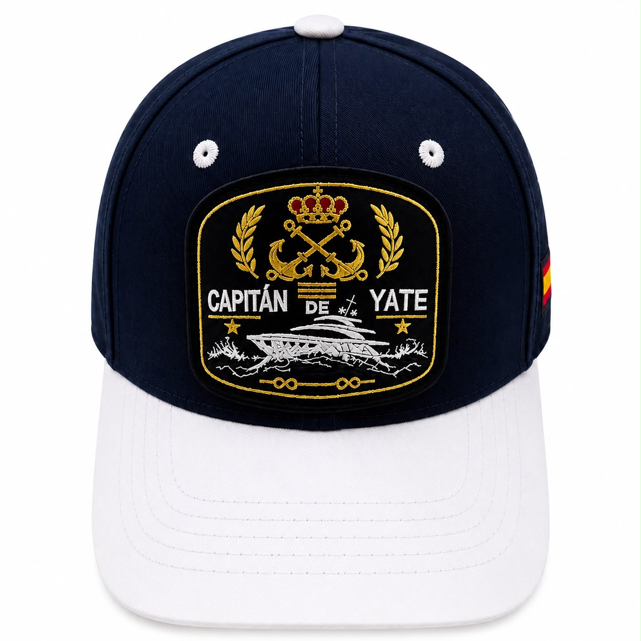 Gorra  Premium Capitán de Yate Marino /Blanco