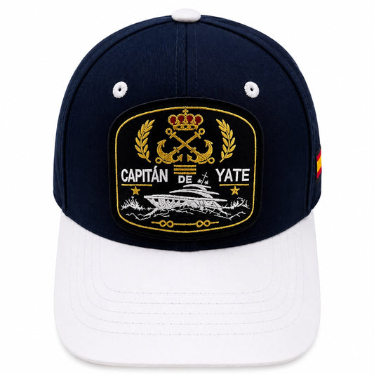 Gorra  Premium Capitán de Yate Marino /Blanco