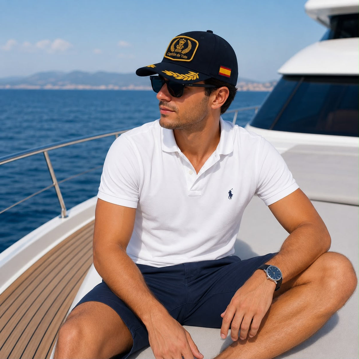 Gorra Premium Capitán de Yate Azul